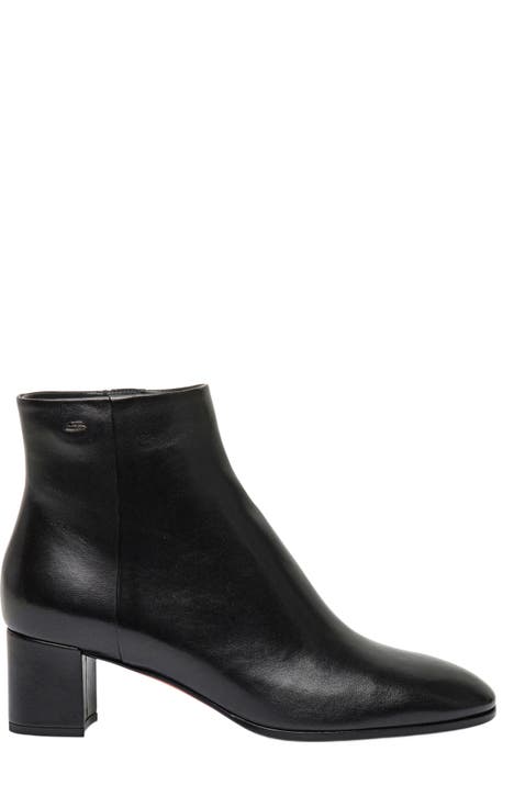 【関税&送料込】Santoni Black Suede Marta Ankle Boots Black Suede Boots by Santoni on Sale