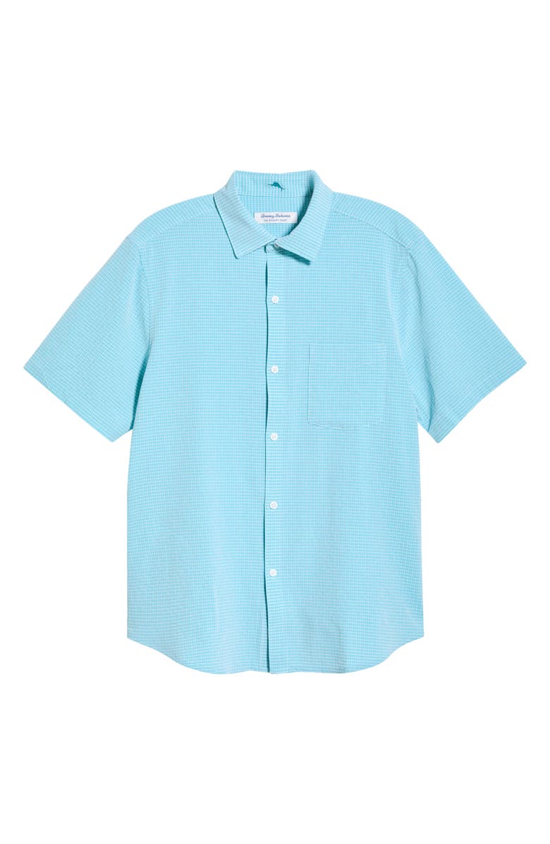 Tommy Bahama Bahama Coast Sintra Stripe IslandZone<sup>®</sup> Short Sleeve Button-Up Shirt, Main, color, Tourmaline Glaze
