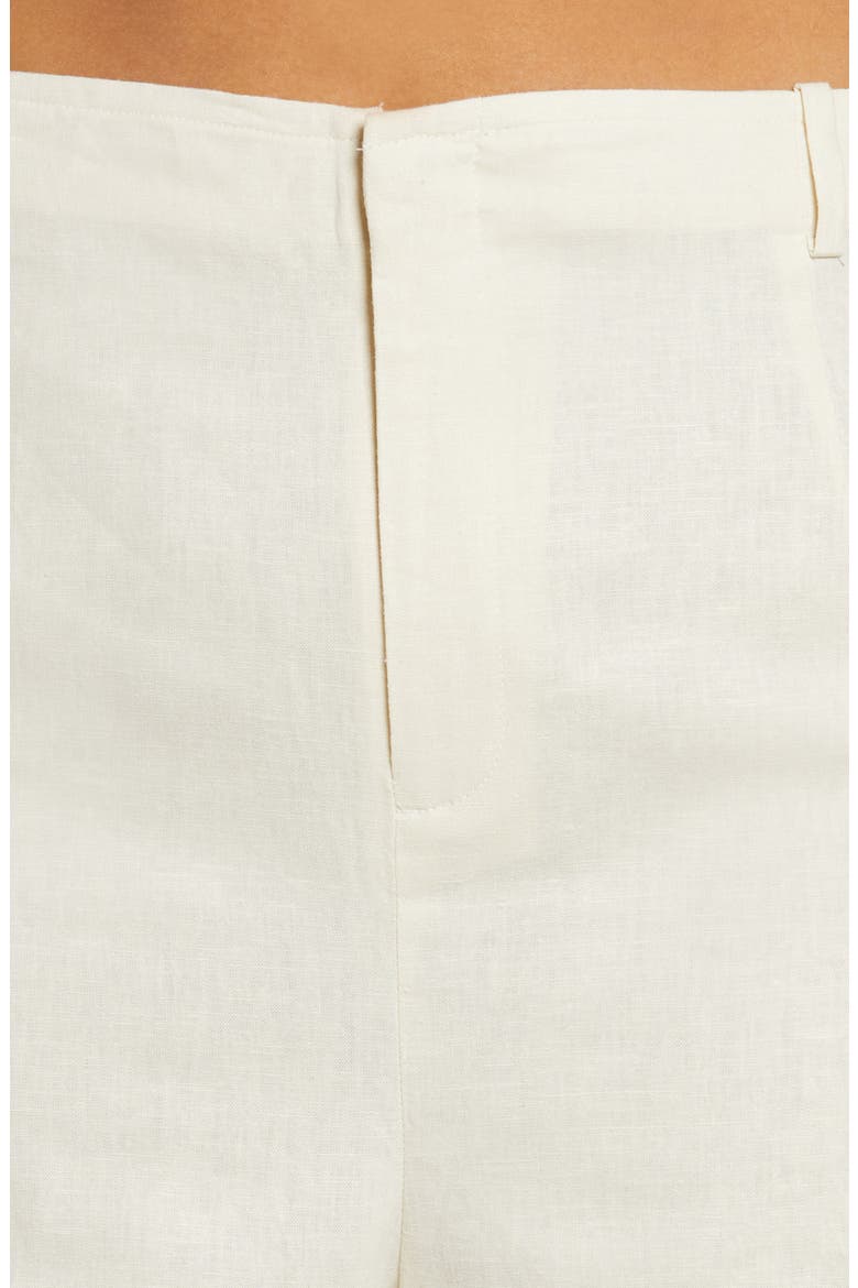 Wide Leg Linen Blend Stovepipe Pants, Alternate, color, IVORY BIRCH