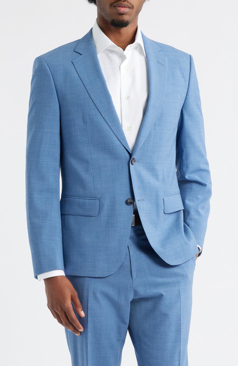 BOSS Huge Stretch Wool Suit, Alternate, color, Open Blue