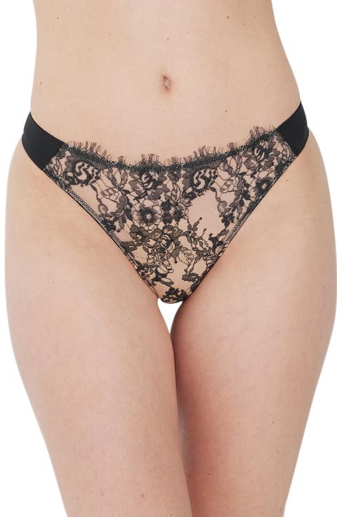 Entice Lace Front Thong