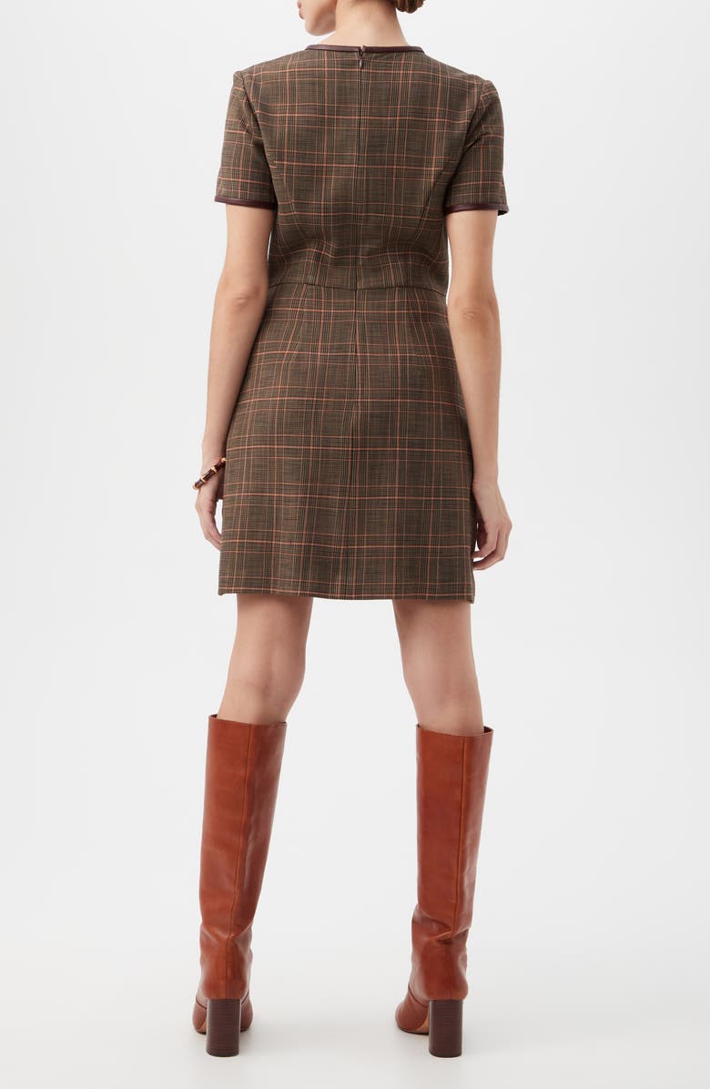 Trina Turk Adisa Plaid Short Sleeve Sheath Dress, Alternate, color, Brown Multi