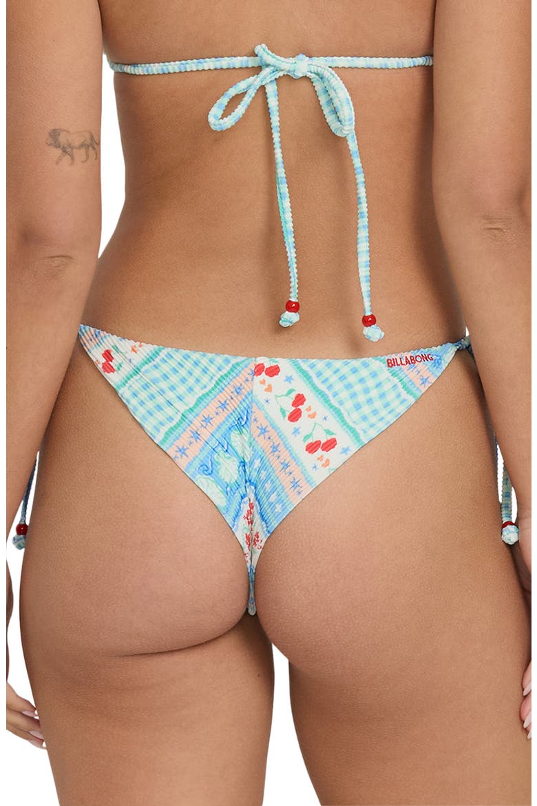 Picnic Tanga Side Tie Bikini Bottoms, Alternate, color, DREAM BLUE