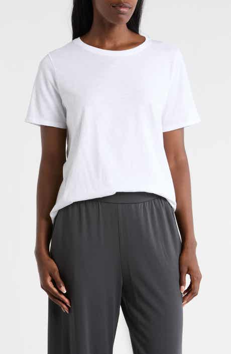 Eileen Fisher Crewneck Short Sleeve Organic Cotton T-Shirt