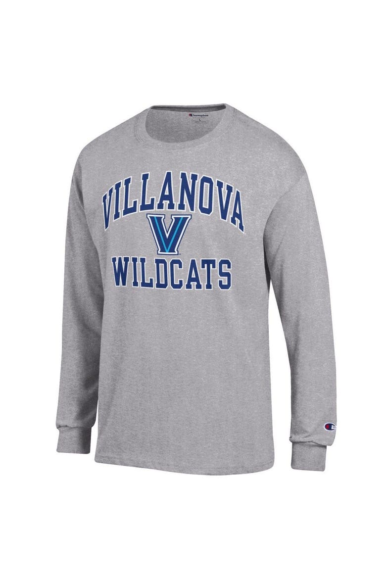 Men's Champion Heather Gray Villanova Wildcats High Motor Long Sleeve T-Shirt, Alternate, color, Heather Gray