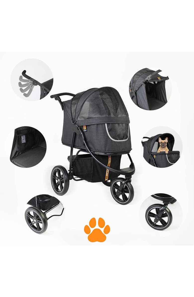 My Duque Pet 3 Wheel Stroller For Dog, Cat & Pets Up To 33 Lbs, Alternate, color, Multicolored