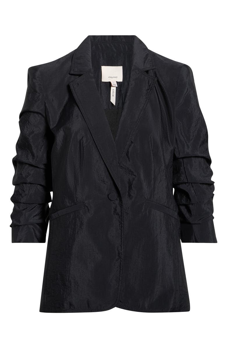 Cinq à Sept Khloe Tumbled Woven Blazer, Alternate, color, Black