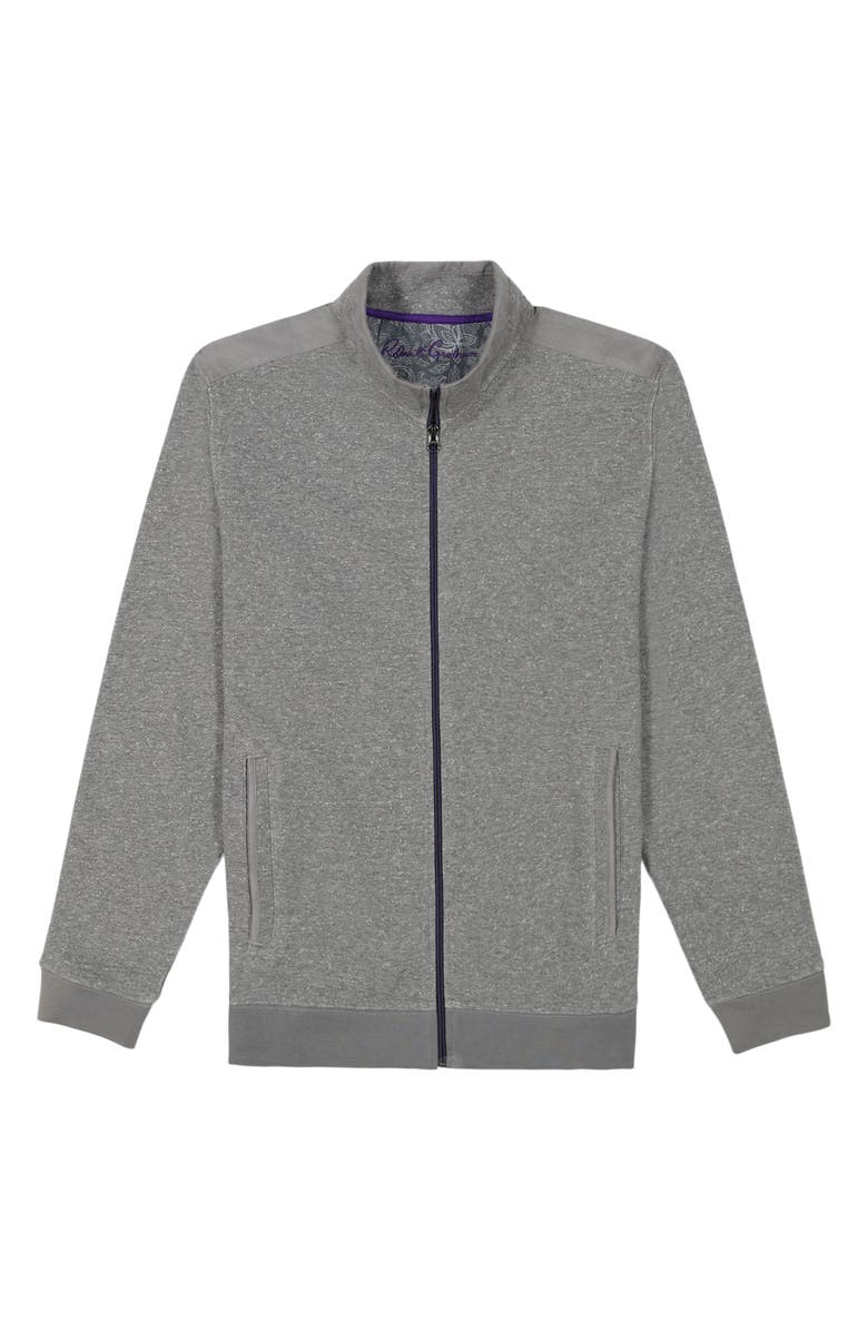 Robert Graham Renato Front Zip Knit Jacket, Alternate, color, Heather Grey