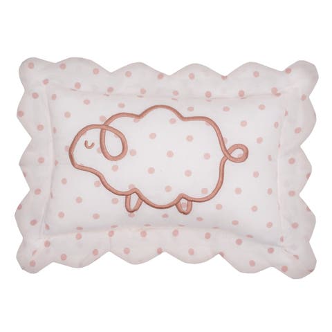 Coco Decorative White Polka Dot Lamb Nursery Baby Throw Pillow