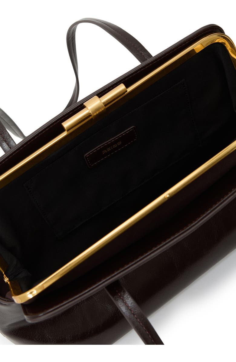 Reiss Cecily Faux Leather Frame Shoulder Bag, Alternate, color, Burgundy