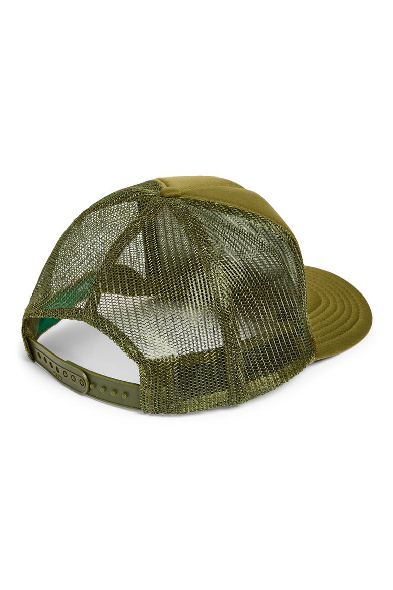 Electric Rainbow Trucker Hat, Alternate, color, OLIVE