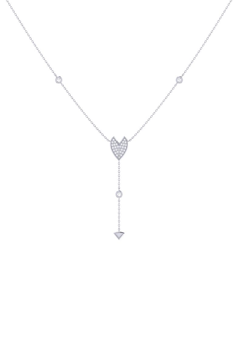 LuvMyJewelry Raindrop Drip Diamond Necklace, Main, color, Silver