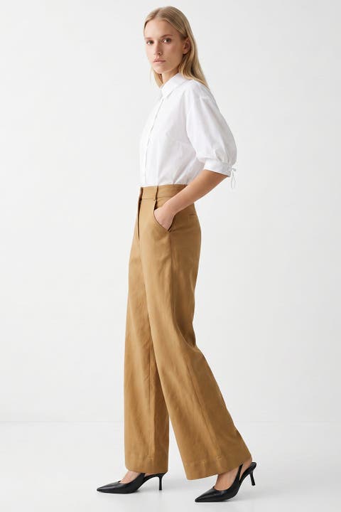 Sienna High Waisted Wide Leg Linen Pants