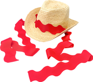 Bits & Bows Coastal Cowgirl Straw Scalloped Ribbon Women's Cowboy Hat