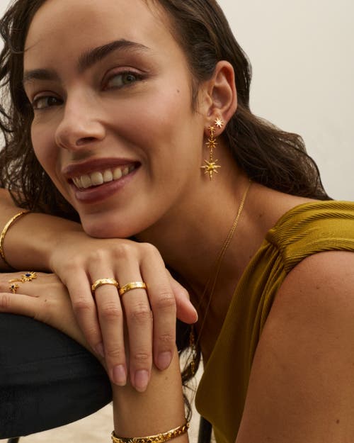 Ottoman Hands Star Drop Earrings In Gold