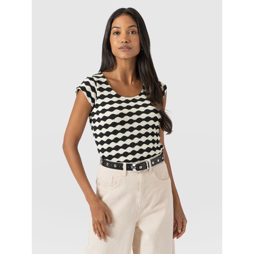 Shop Saint + Sofia Elise Scoop Neck Tee