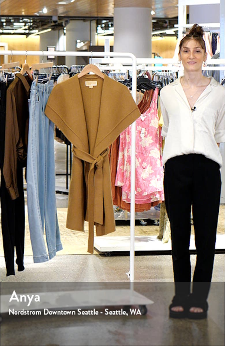 Tie Belt Oversize Wool Blend Vest, sales video thumbnail