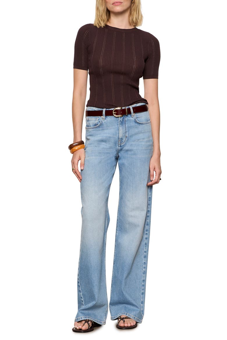 Perfect Pointelle Rib T-Shirt, Alternate, color, RICH SOIL