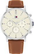 Tommy Hilfiger Tyson Chronograph Leather Strap Watch, 44mm