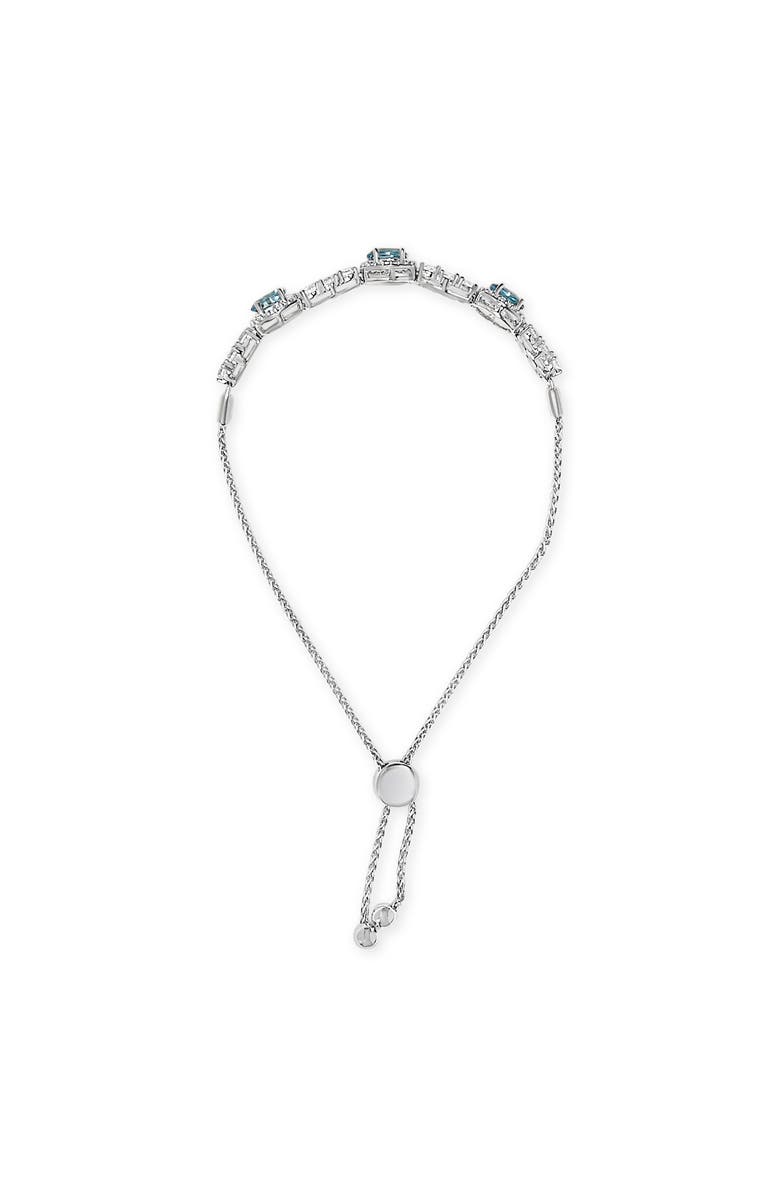 Haus of Brilliance .925 Sterling Silver Swiss Blue Topaz and White Sapphire Bolo Bracelet, Alternate, color, White