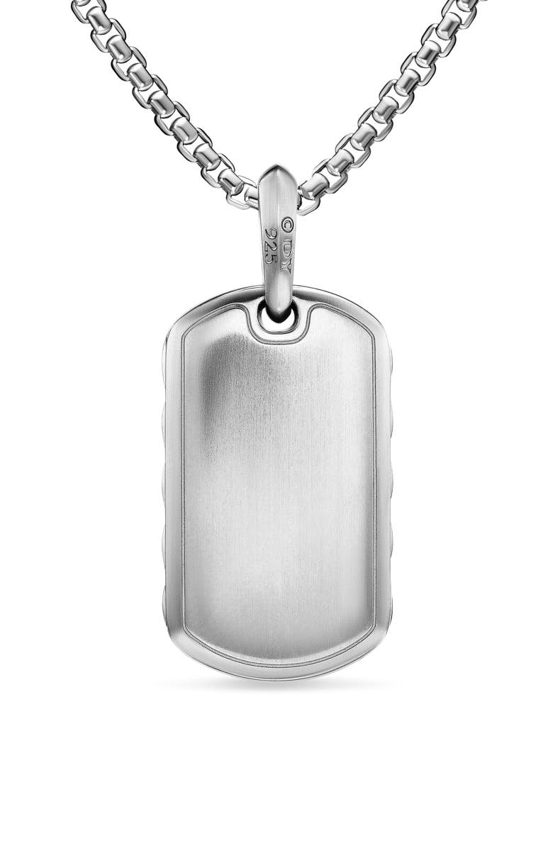 David Yurman Men's Sculpted Cable Tag in Sterling Silver with Diamonds, 27mm, Alternate, color, Sterling Silver