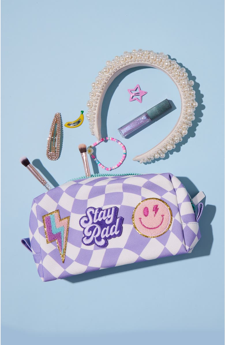 Little Chicken Kids
 Patched Pouch, Alternate, color, Purple Checker