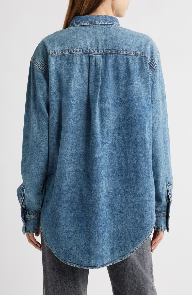 Good American Easy Denim Shirt, Alternate, color, Indigo762