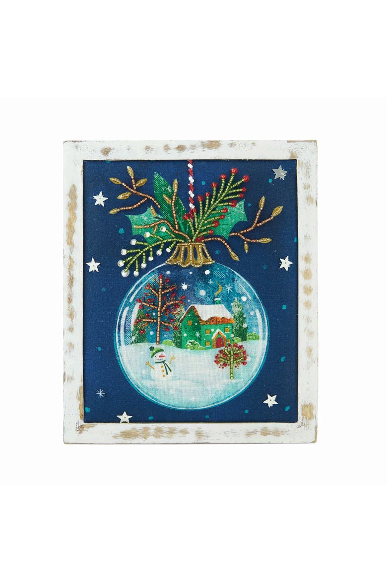 Embellished Globe Scene Shelf Sitter Block, Main, color, Blue