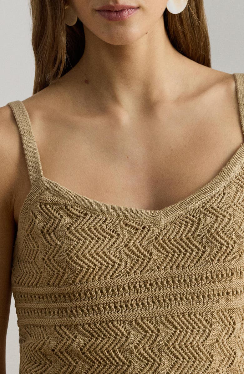 Lauren Ralph Lauren Mixed Stitch Linen & Cotton Sweater Tank, Alternate, color, Birch Beige