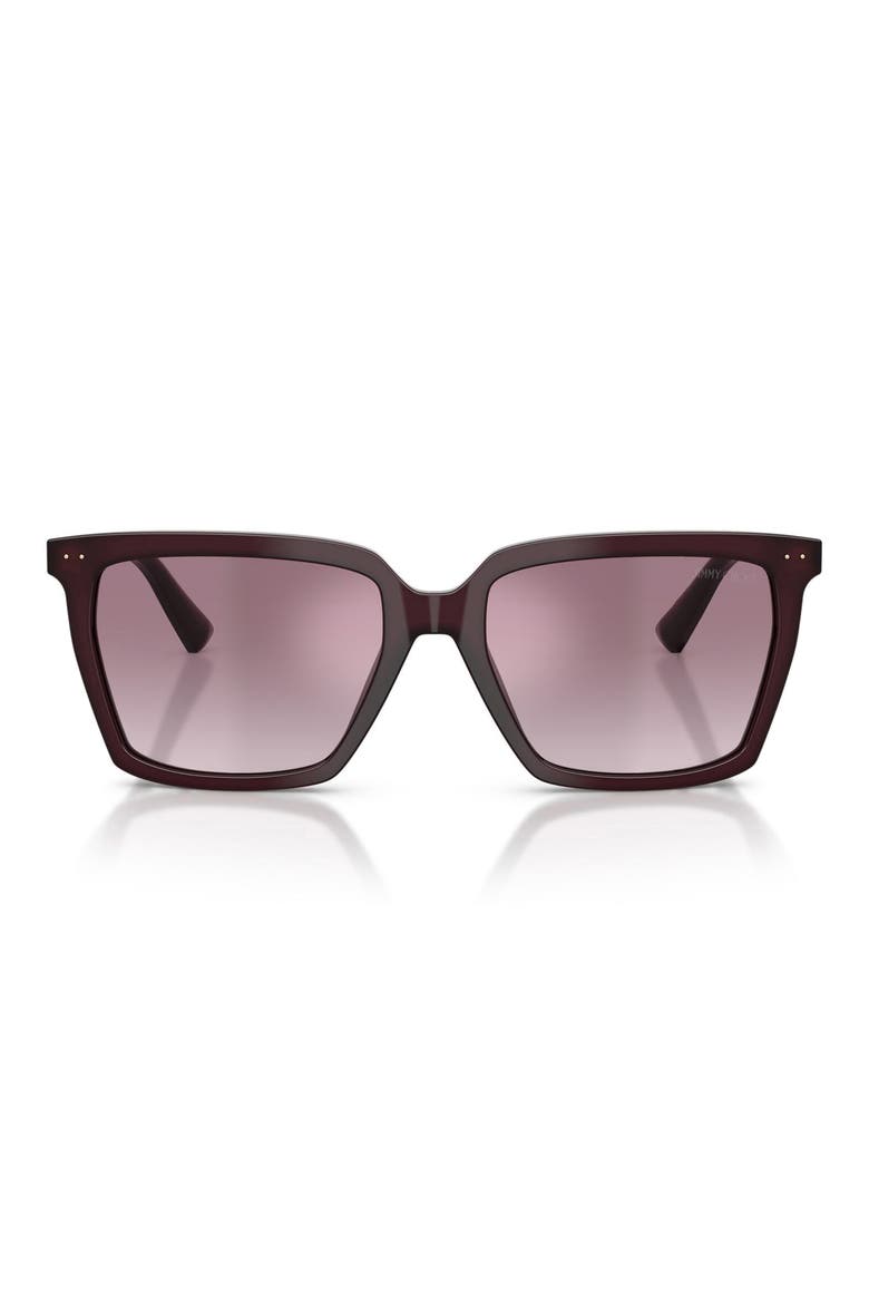 55mm Square Sunglasses, Main, color, OPALINE PRUNE / VIOLET SILVER