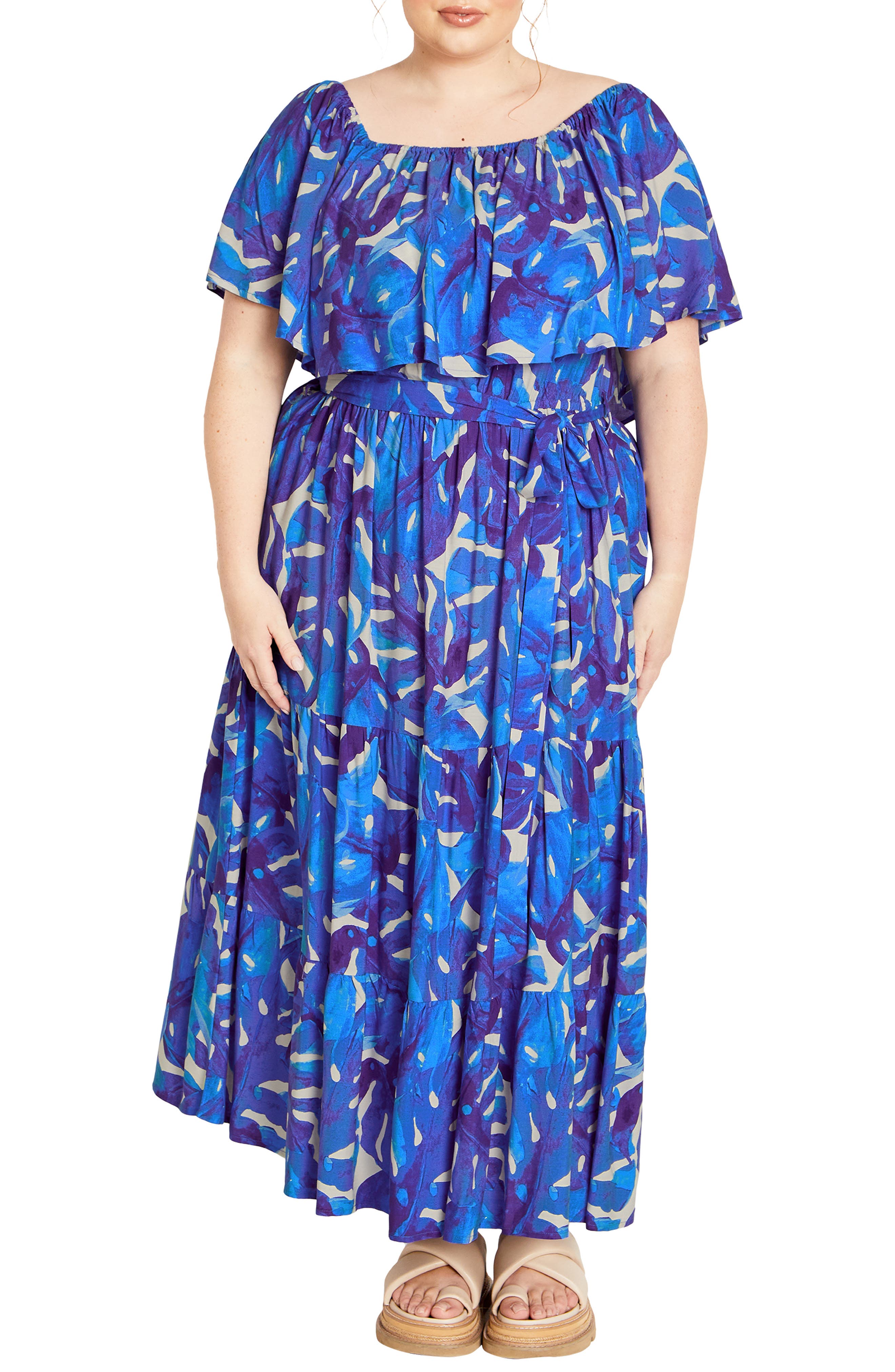 Boardwalk Off the Shoulder Midi Dress