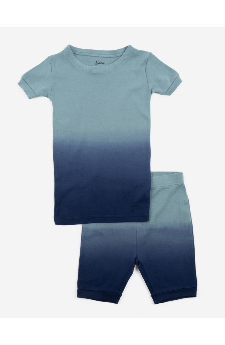 Leveret Kids Short Sleeve Cotton Tie Dye Matching Family Pajamas, Main, color, Tie Dye Blue