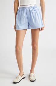 Sporty & Rich Serif Logo Cotton Boxer Shorts