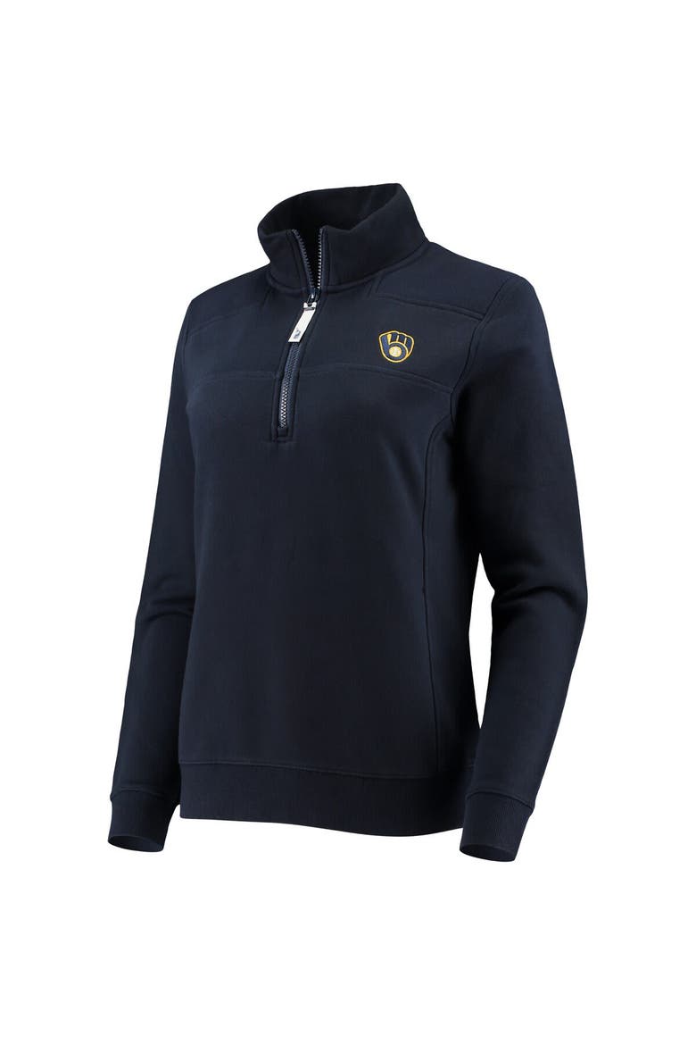 Women's Vineyard Vines Navy Milwaukee Brewers Shep Shirt Quarter-Zip Sweatshirt, Alternate, color, Navy