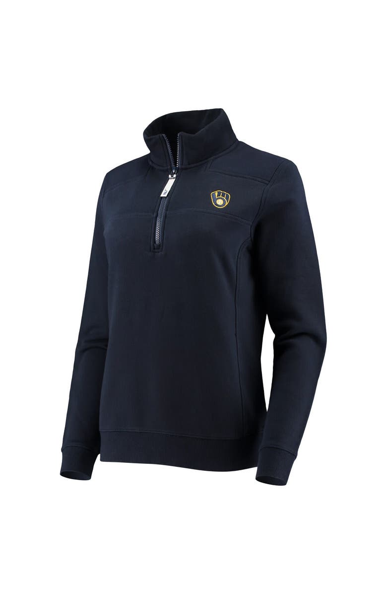 vineyard vines Women's Vineyard Vines Navy Milwaukee Brewers Shep Shirt Quarter-Zip Sweatshirt, Alternate, color, 