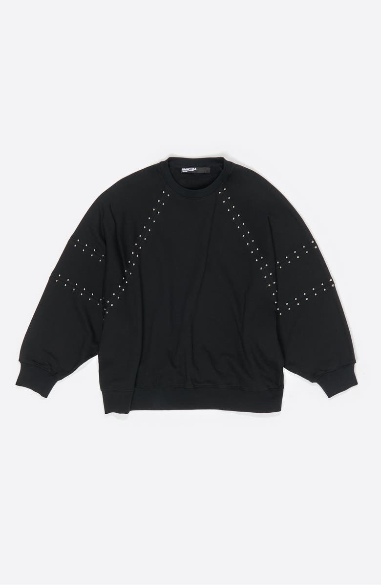 Bimba y Lola Studded Sweatshirt, Alternate, color, Washed Black