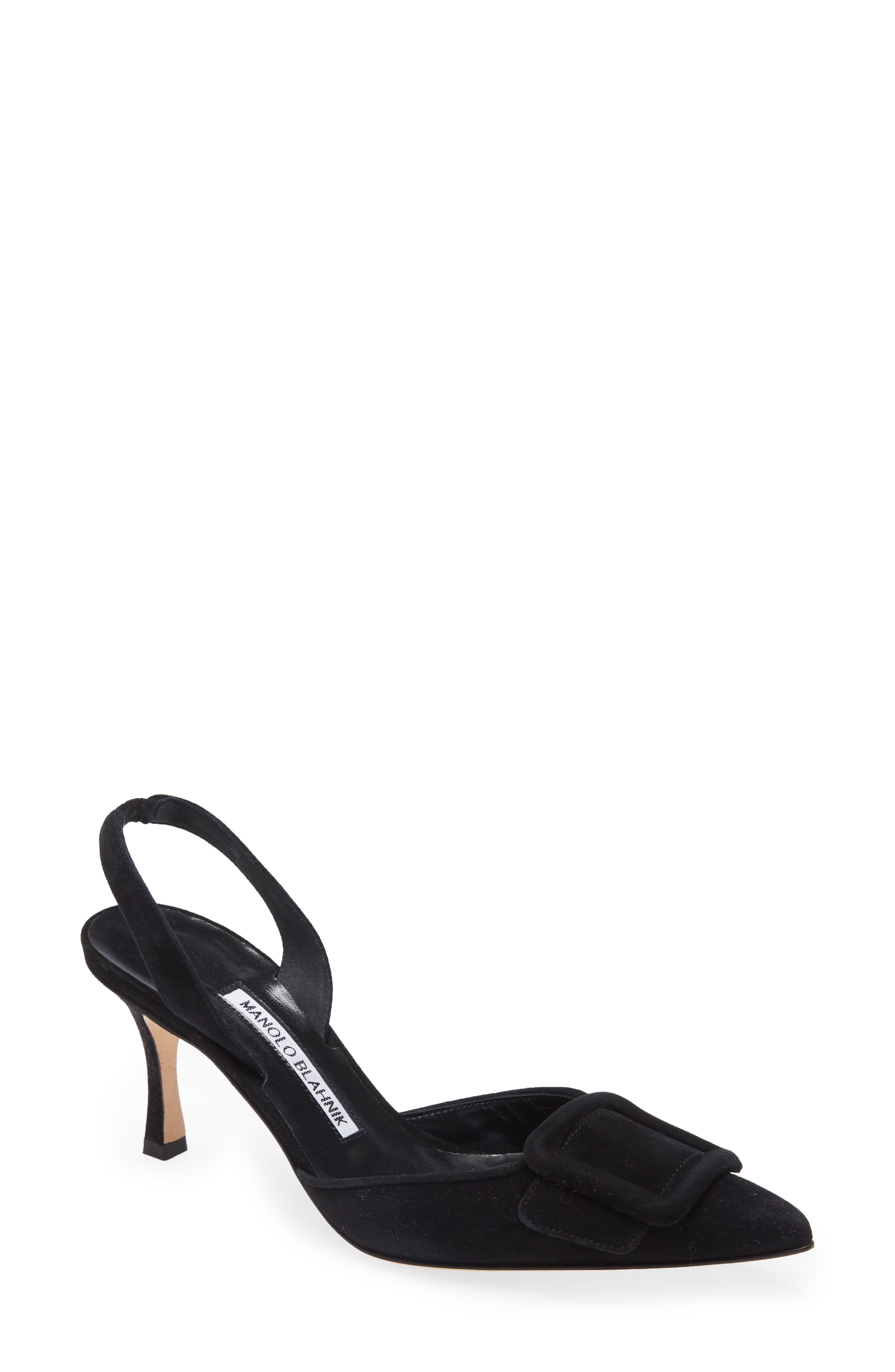Manolo Blahnik Maysli Buckle Slingback Pointed Toe Pump, Main, color, 