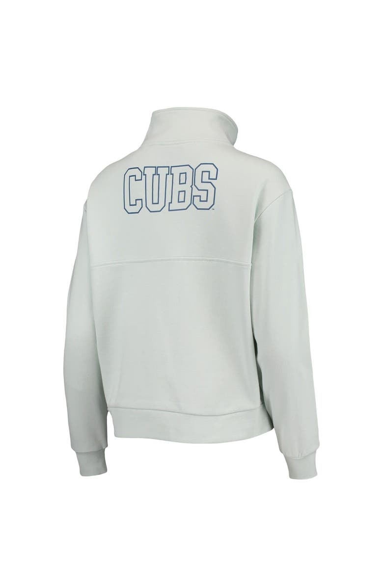 THE WILD COLLECTIVE Women's The Wild Collective Light Blue Chicago Cubs Two-Hit Quarter-Zip Pullover Top, Alternate, color, 