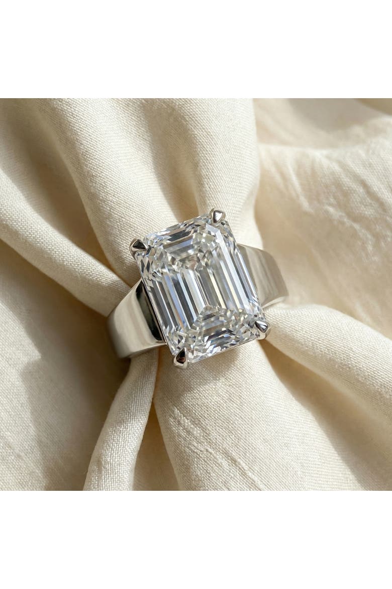 Certified 6Ct Emerald Cut Stephanie Diamond Engagement Ring 14k Gold Lab Grown, Alternate, color, 14k White Gold