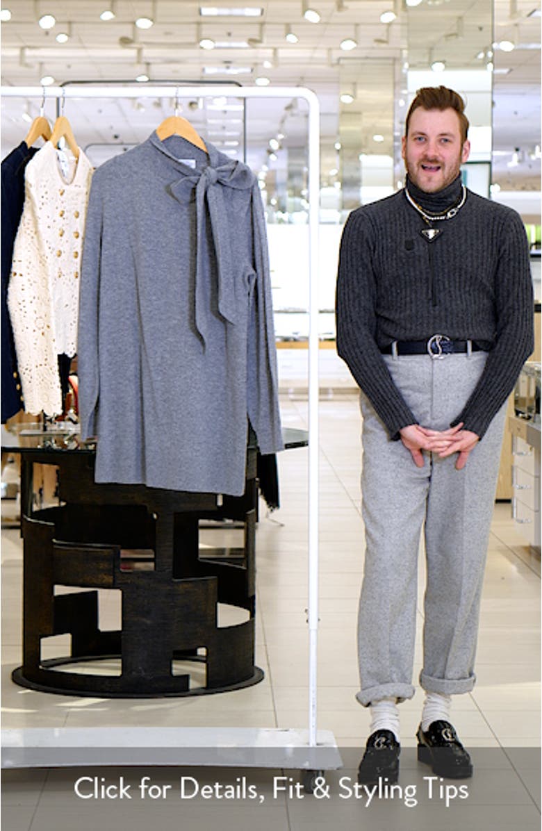 Bow Detail Merino Wool Sweater Dress, sales video thumbnail