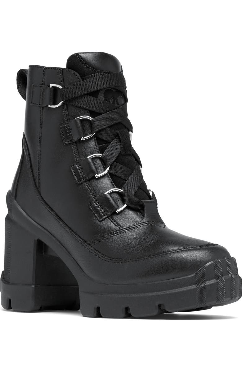 SOREL Caribou X Waterproof Lace-Up Block Heel Bootie, Main, color,