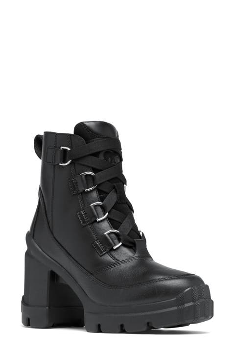 Caribou X Waterproof Lace-Up Block Heel Bootie (Women)