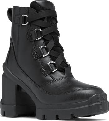SOREL Caribou X Waterproof Lace-Up Block Heel Bootie (Women