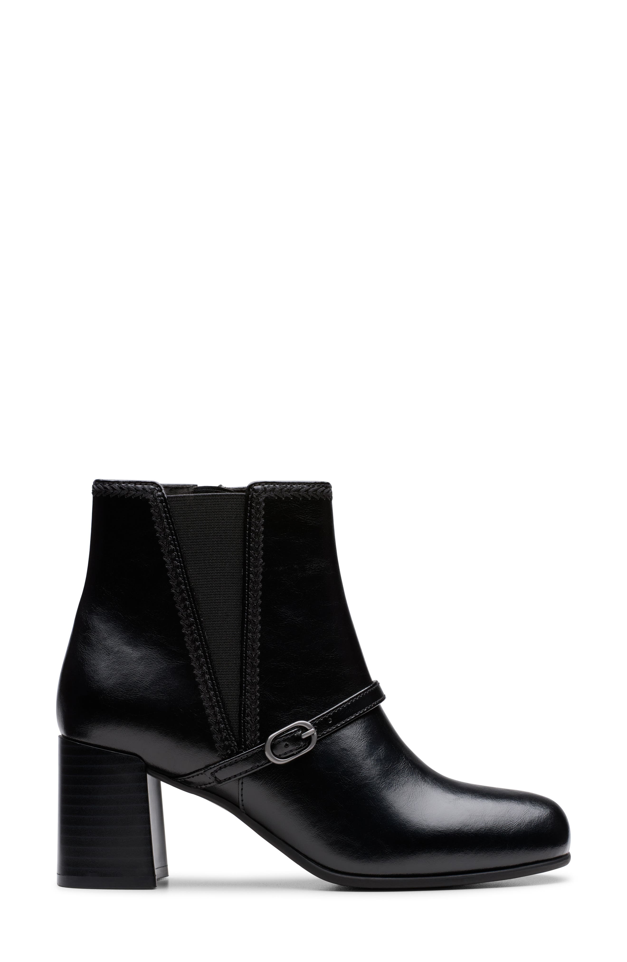 Clarks<sup>®</sup> Keirsta Day Block Heel Boot, Alternate, color, Black Leather