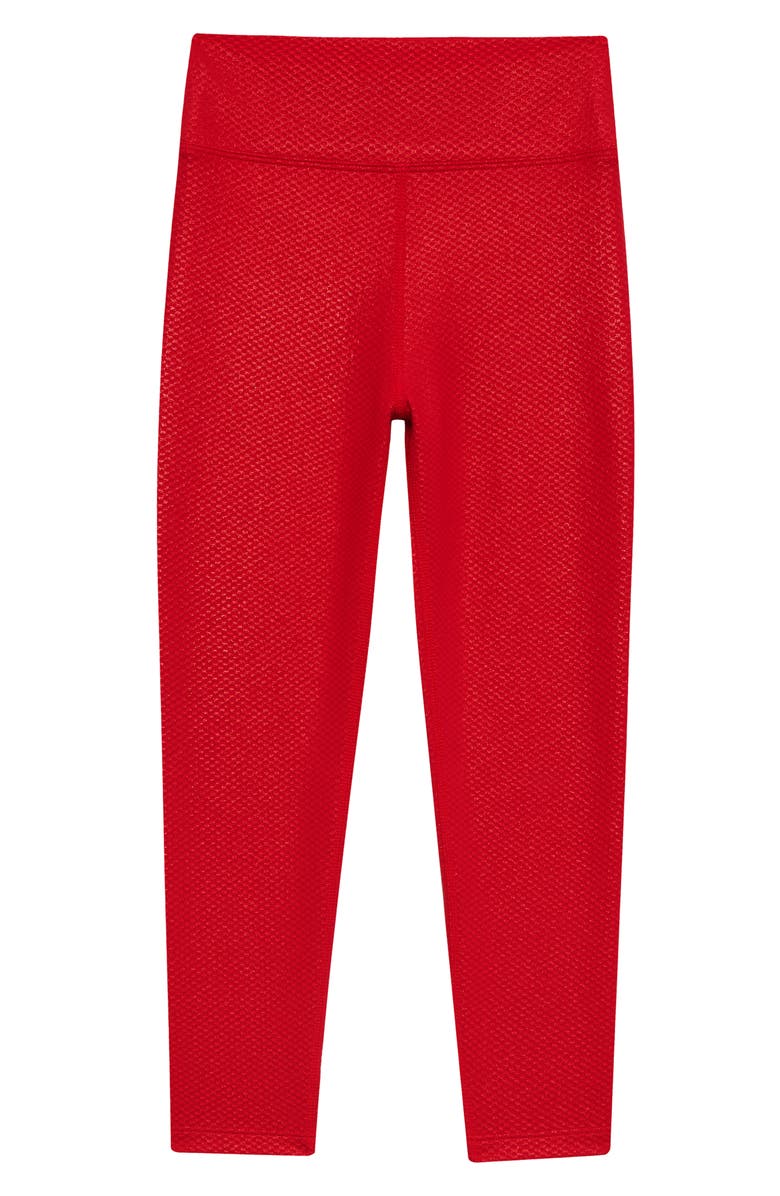 Beach Riot Kids' Little Peppa High Waist Leggings, Main, color, Red Shine Waffle