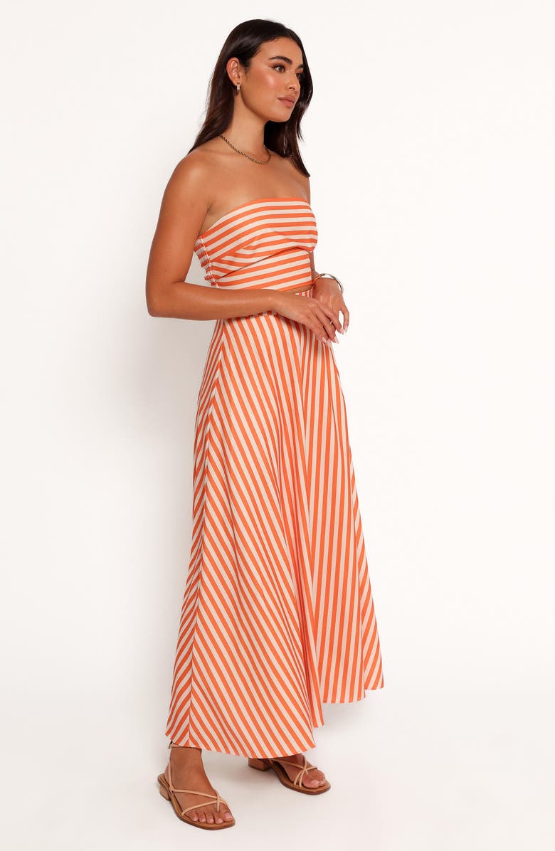 Petal & Pup Serafina Stripe Crop Top & Maxi Skirt Set, Alternate, color, Orange Beige Stripe