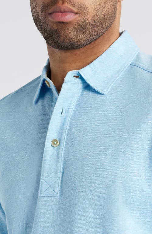 Tommy Bahama Laurito Beach Cotton & Linen Polo In Dark Tile Heather
