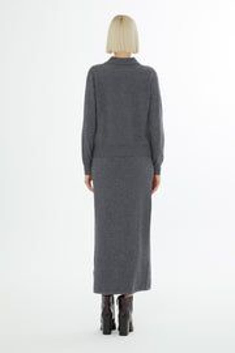 Shirt Collar Button-Front Wool Cashmere Sweater, Alternate, color, Grey