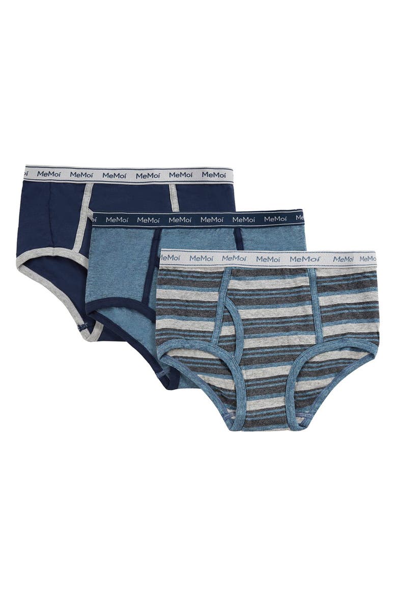 3 Pair Tag-Free Briefs, Assorted Colors, Main, color, Blue Blue Blue