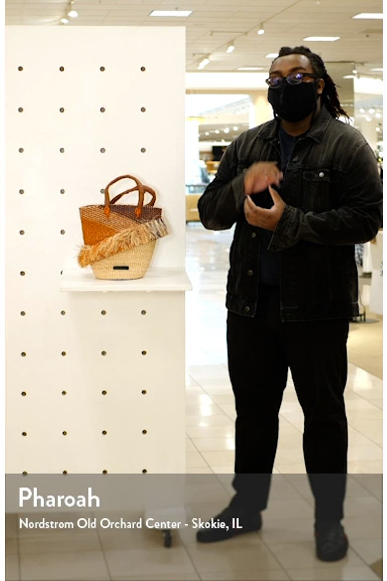 Tia Ruffle Raffia Bucket Bag video